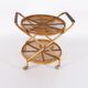 Italian bamboo and leather serving table 1960