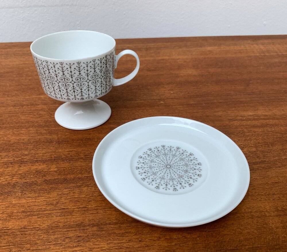 Vintage grey coffee service Secunda, made in Germany by Tapio Wirkkala for Rosenthal, set of 28.