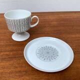 Vintage grey coffee service Secunda, made in Germany by Tapio Wirkkala for Rosenthal, set of 28.