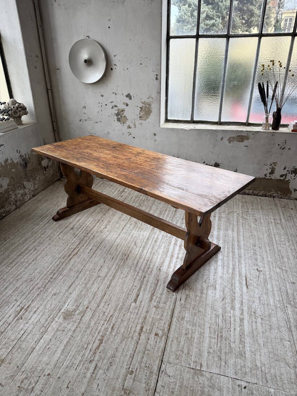 Monastery-style farmhouse table, pine, 210cm