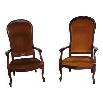 pair of Voltaire armchairs