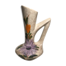 Former pitcher Vallauris enamelled Tess ceramic + painted flower Vintage