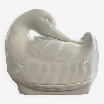 Beurrier cygne en porcelaine