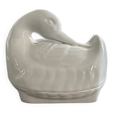Beurrier cygne en porcelaine