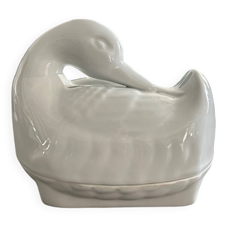 Beurrier cygne en porcelaine