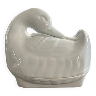 Porcelain swan butter dish