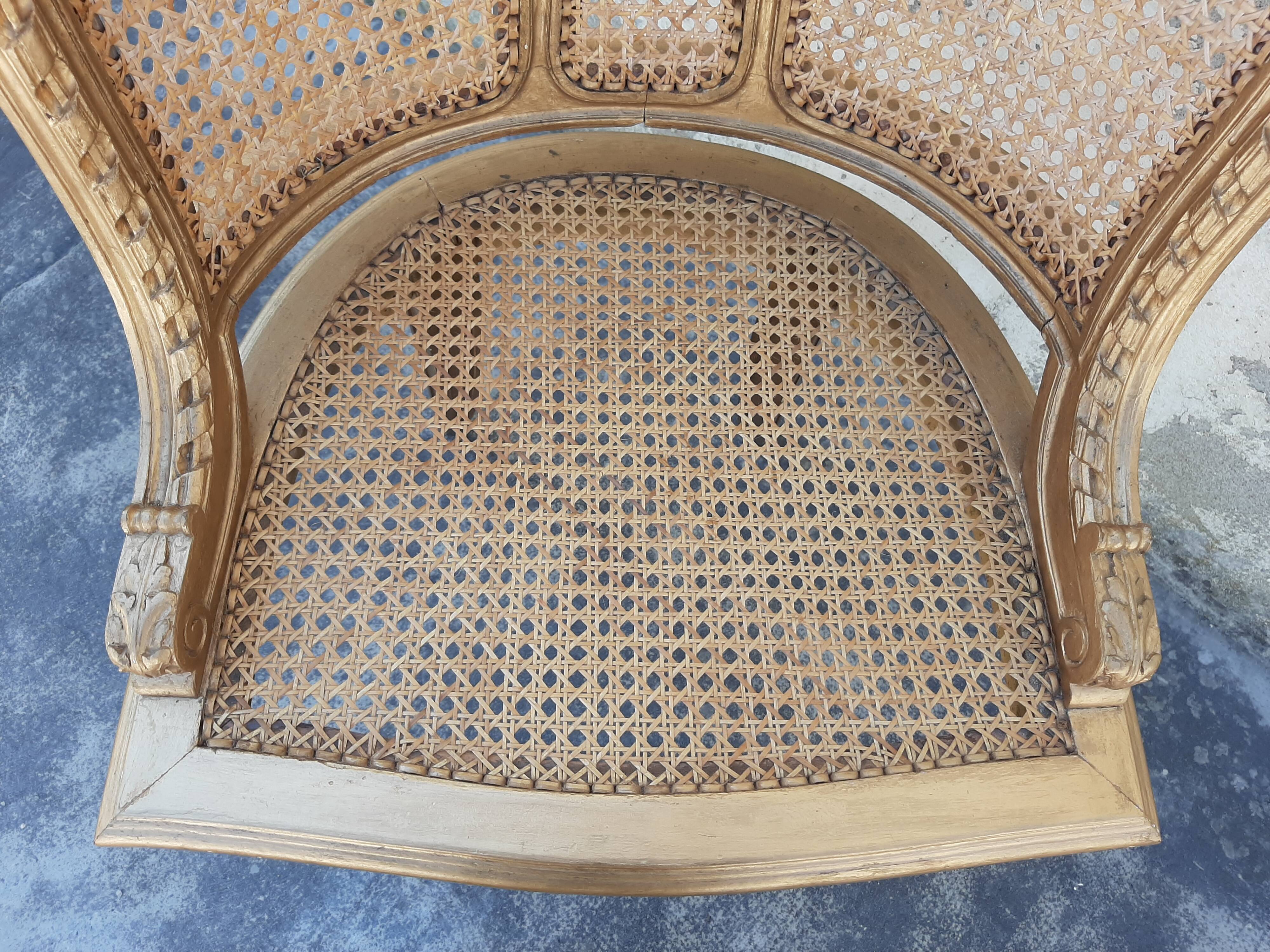Gilted Louis XVI style office chair