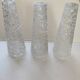 3 globes tulips elongated glass molded glass old 1950/1960