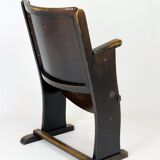 Vintage Cinema Chair TON (Thonet), 1940s Czech, Wooden Theatre Seat