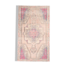 Tapis en laine rose tissé à la main, 222x128cm