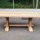 Grande table de monastère brutaliste en chêne massif 210x100cm 70s