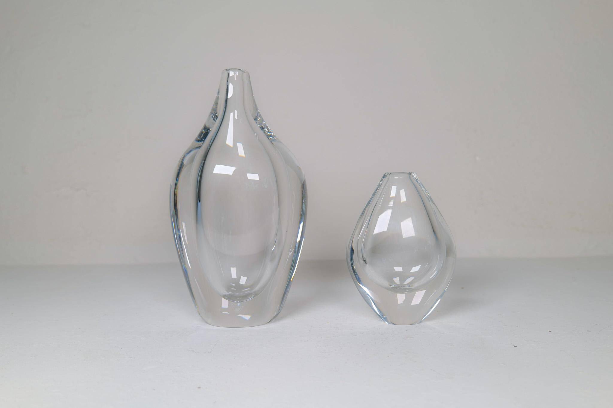 Modern Scandinavian glass vases Orrefors Erika Lagerbielke, Sweden