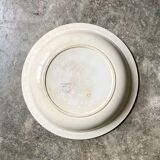 Plat rond et creux Badonviller en faïence émaillée blanche et bleue, service "Verdun"