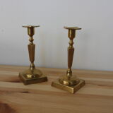 Pair of brass candle holders