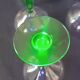 12 green footed wine glasses in opaline blown crystal 1900