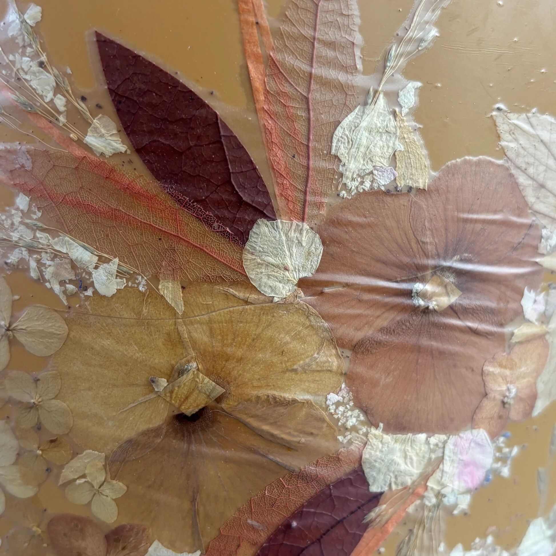 Vintage lampshade with dried flowers