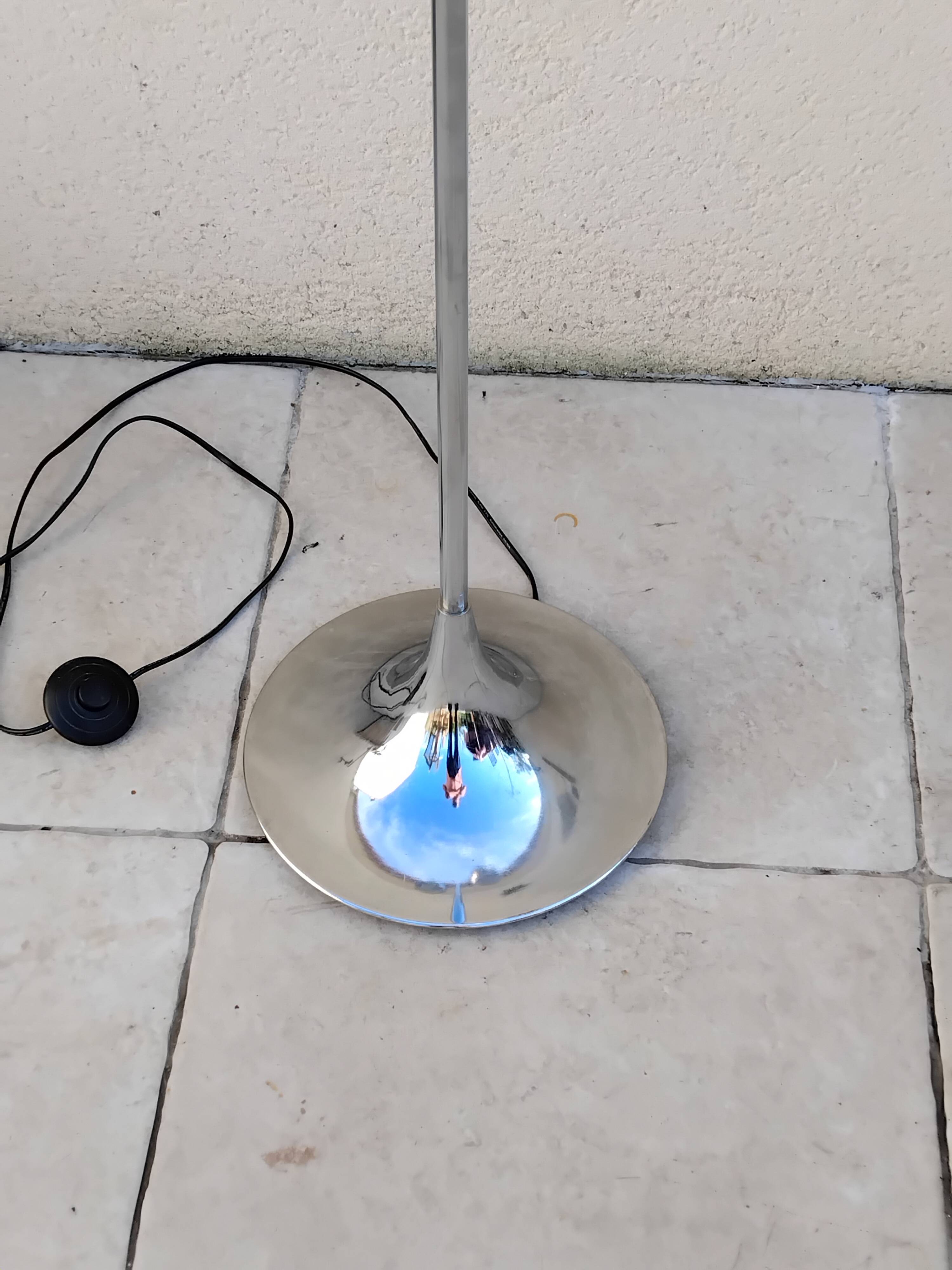 Vintage tulip-shaped space eyeball chrome floor lamp