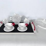 Ceramic Tea Set by Mas for Memphis Milano, 1980s, Set of 7