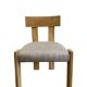 Chaise en bois massif avec assise aspect lin