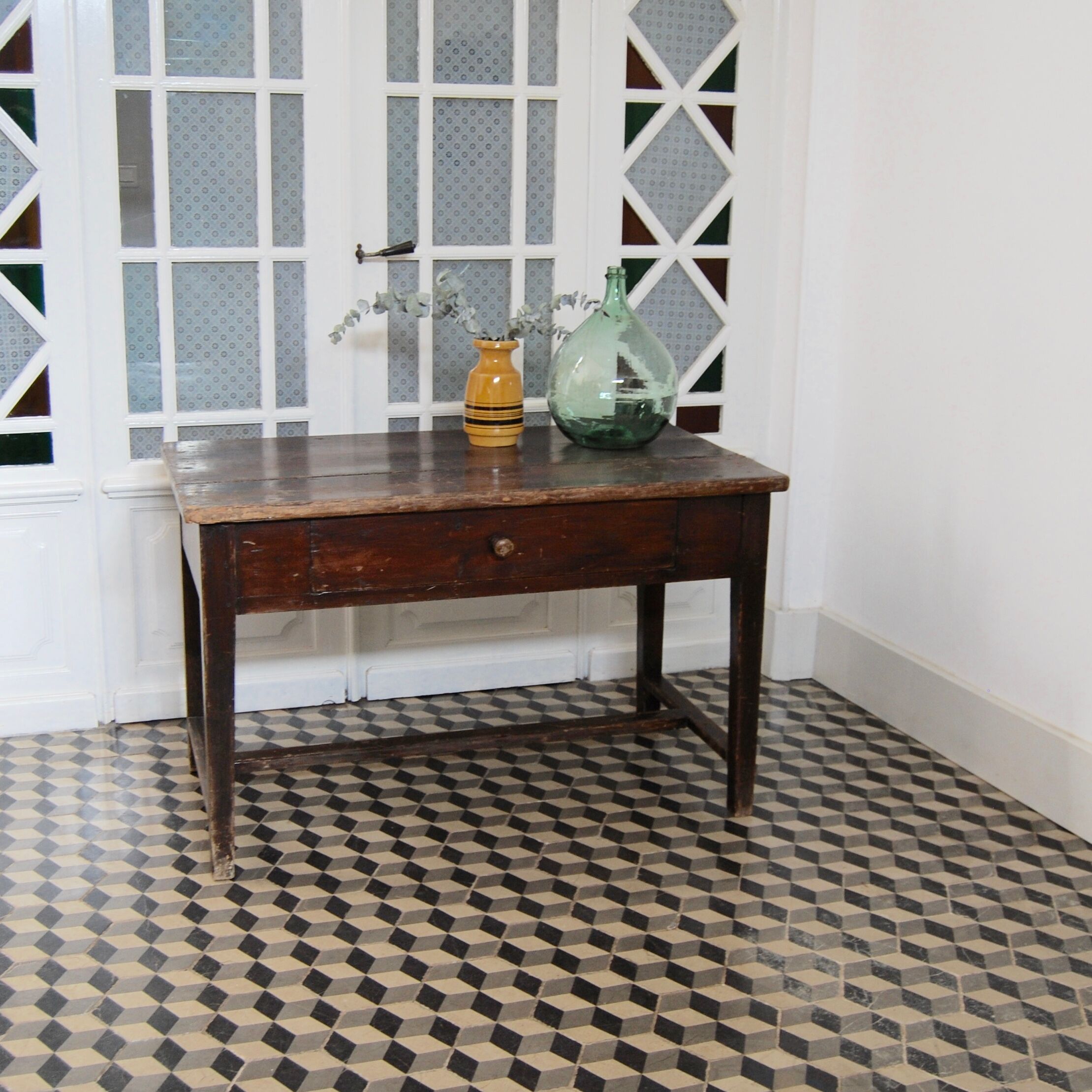 Farm table in dark wood