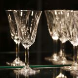 Suite of 8 crystal water glasses of Saint Louis, Model Cerdagne