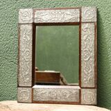 Old mirror, embossed tin