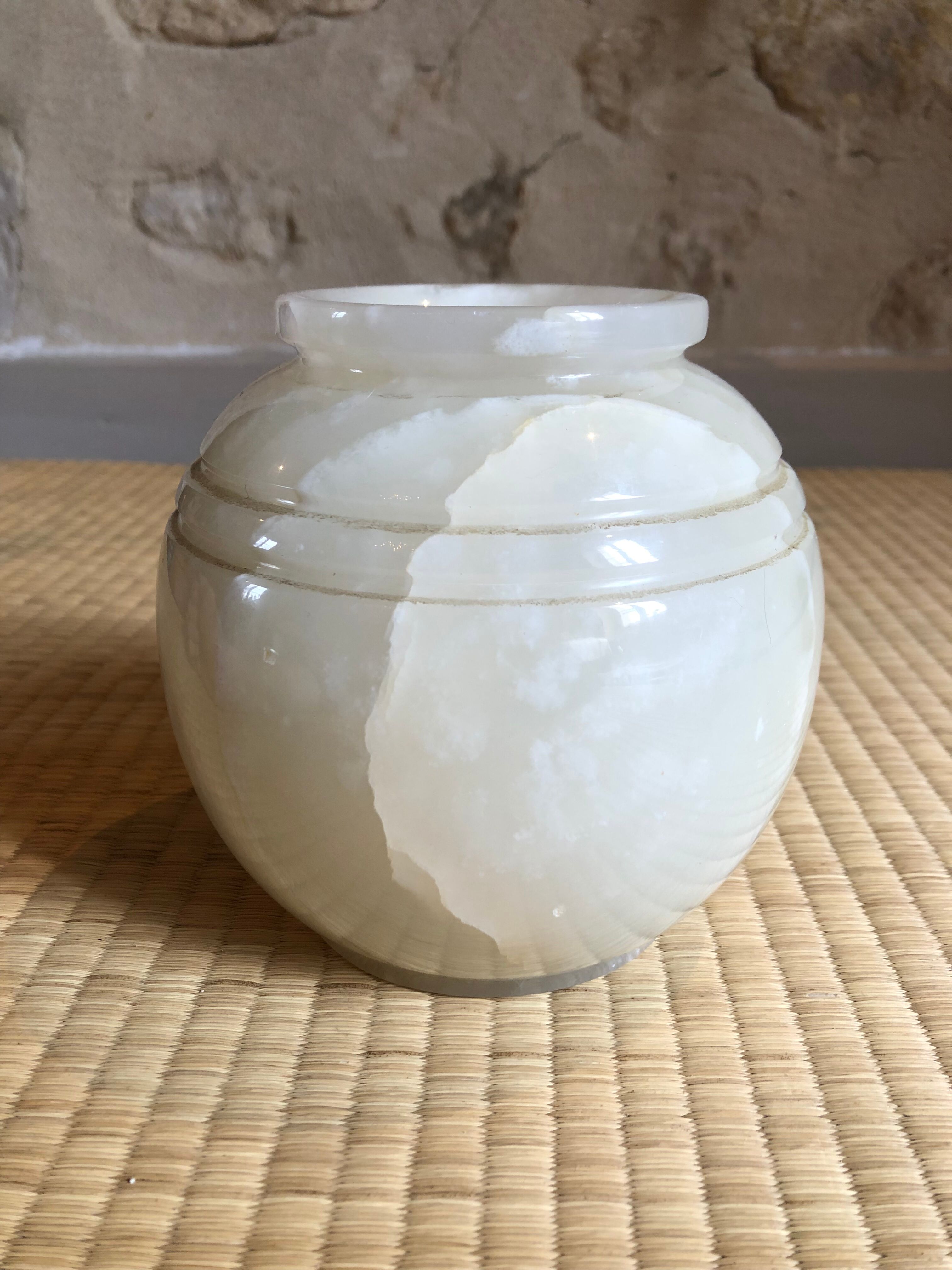 Alabaster ball vase