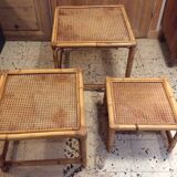 Table gigogne en rotin