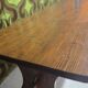 Large vintage table in solid pine, rustic brutalist, 70"