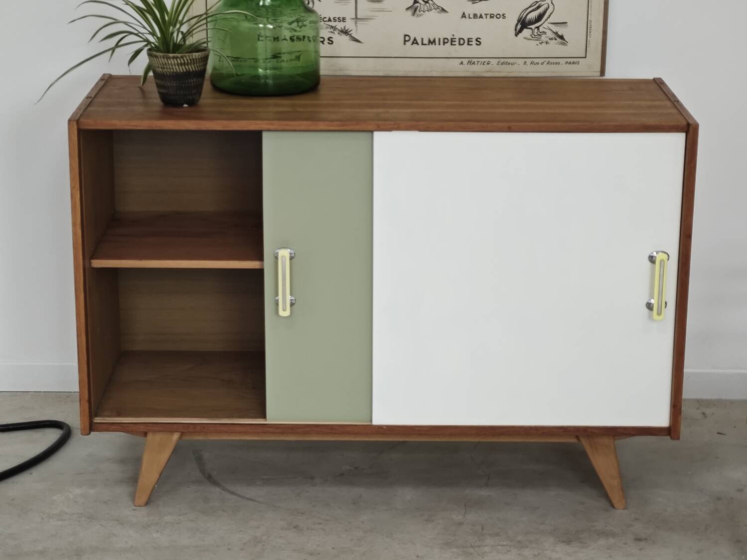 U-452 Green and White Sideboard by Jiri Jiroutek for Interier Praha 1960
