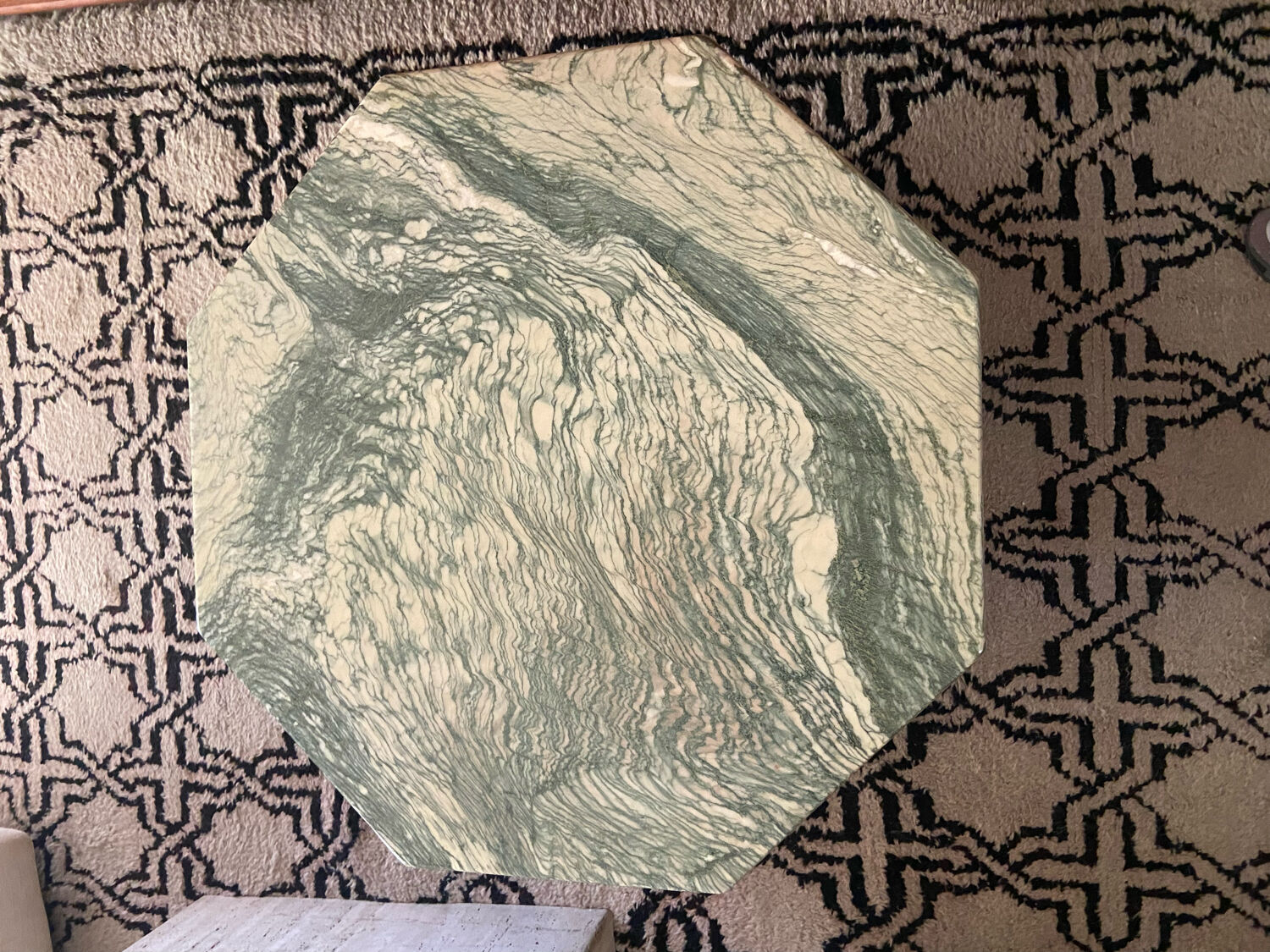 Octagonal marble coffee table