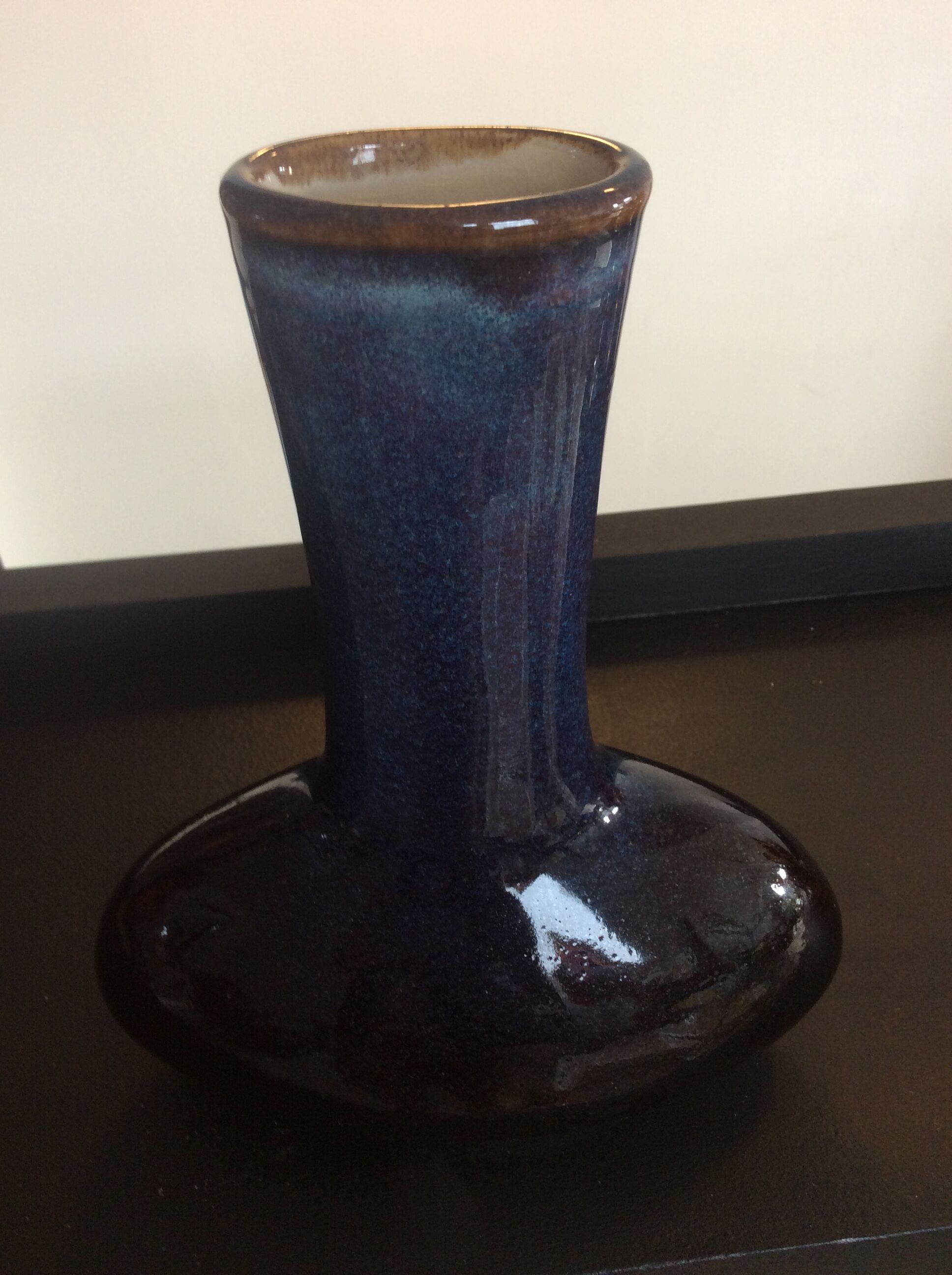 Vintage vase in enamelled sandstone 70s