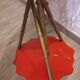 Wooden stool, bamboo legs
