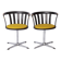 Pair of Vintage Swivel Chairs – 1970s German Design – Black Lacquered Beech