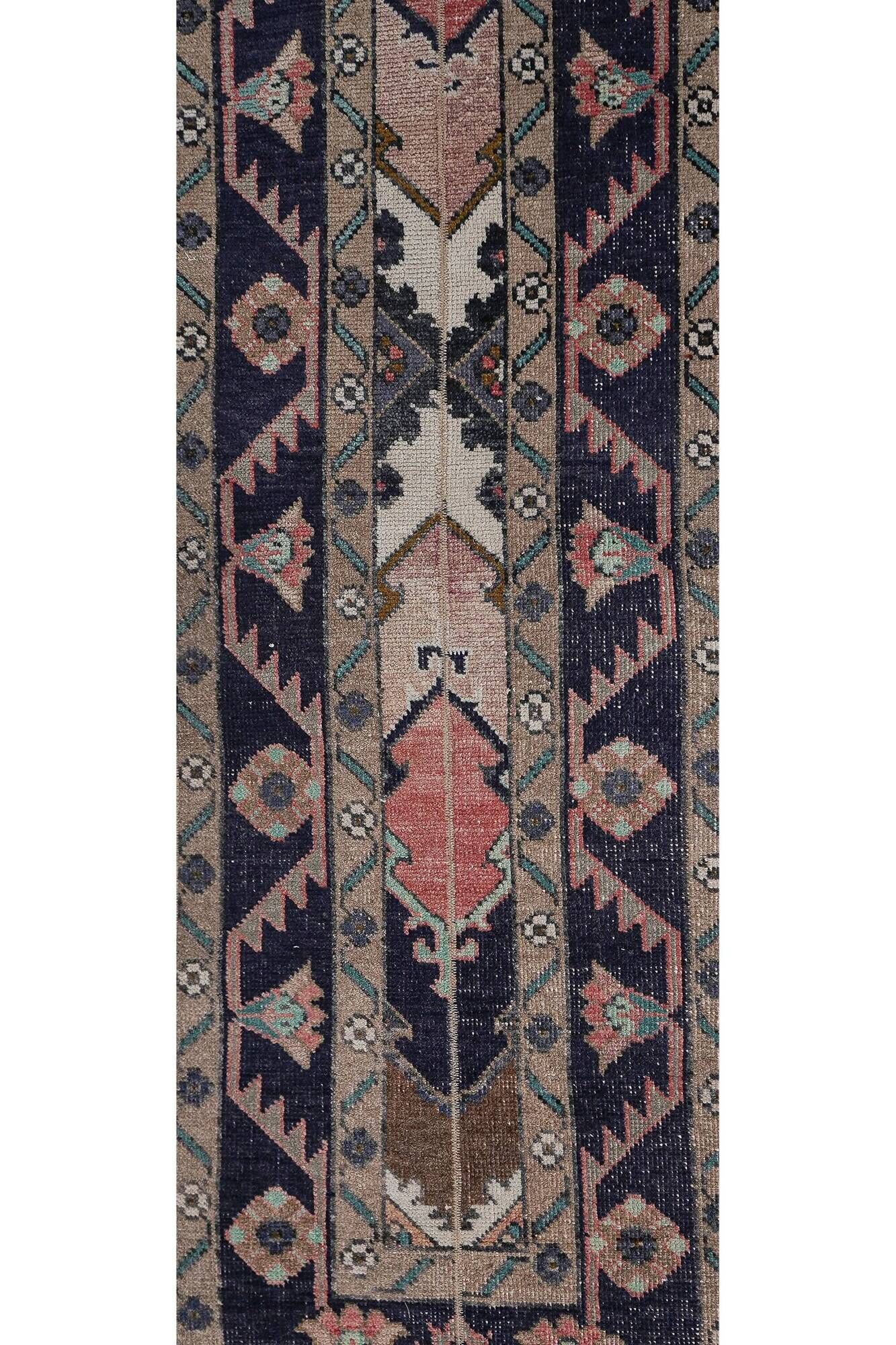 Vintage Turkish hallway rug 54x712 cm