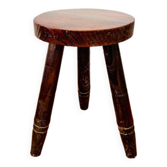 Vintage wooden tripod stool