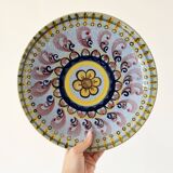 Large hand painted ceramic dish