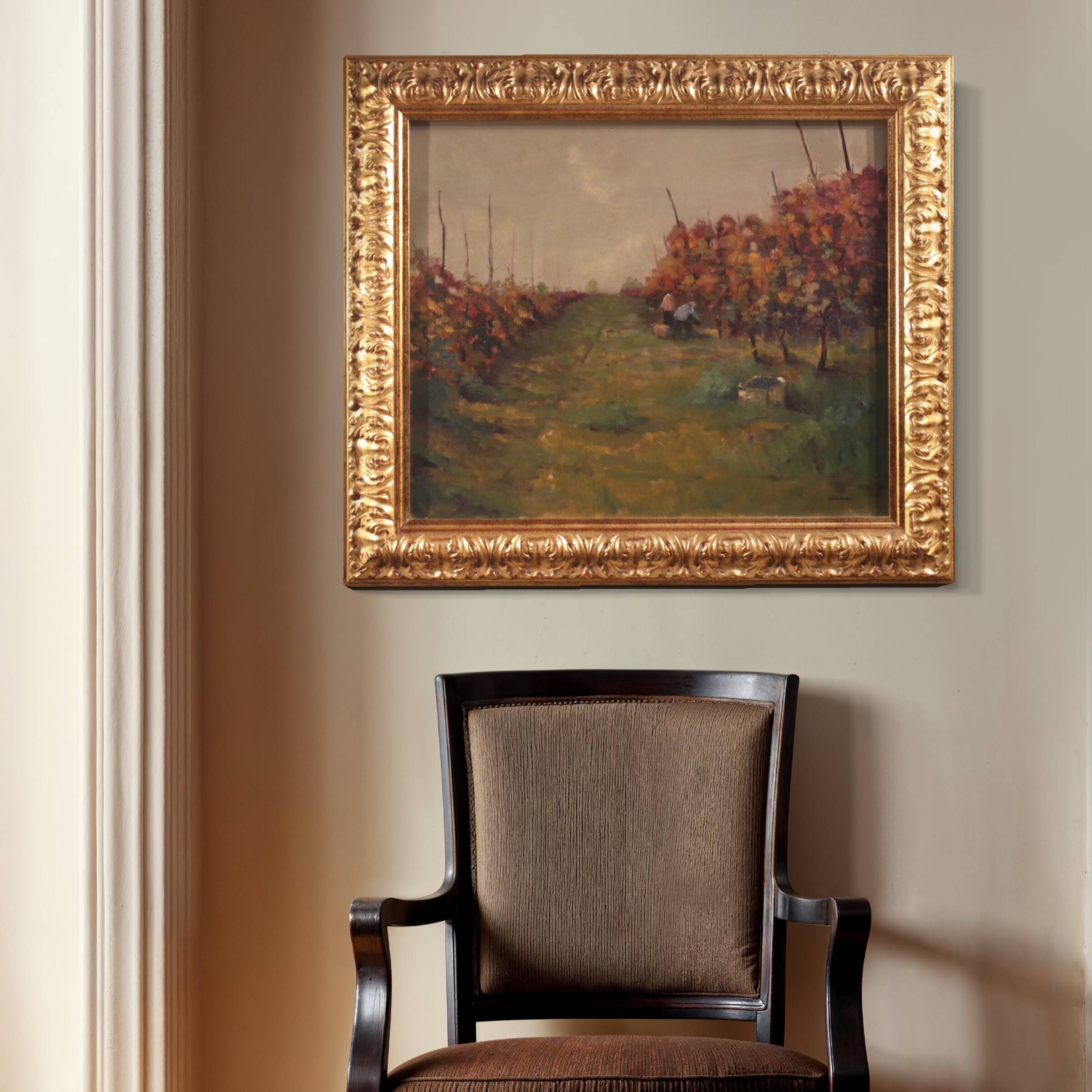 20th-century Italian landscape painting The Vineyard in Druento