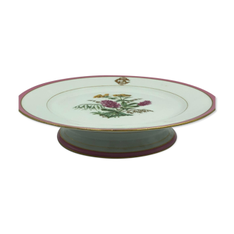 Ancien compotier, plat à gâteau, coupe à fruits en porcelaine A.Collin