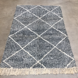 Carpet in wool gray mottled diamonds beni ouarain 250x172cm