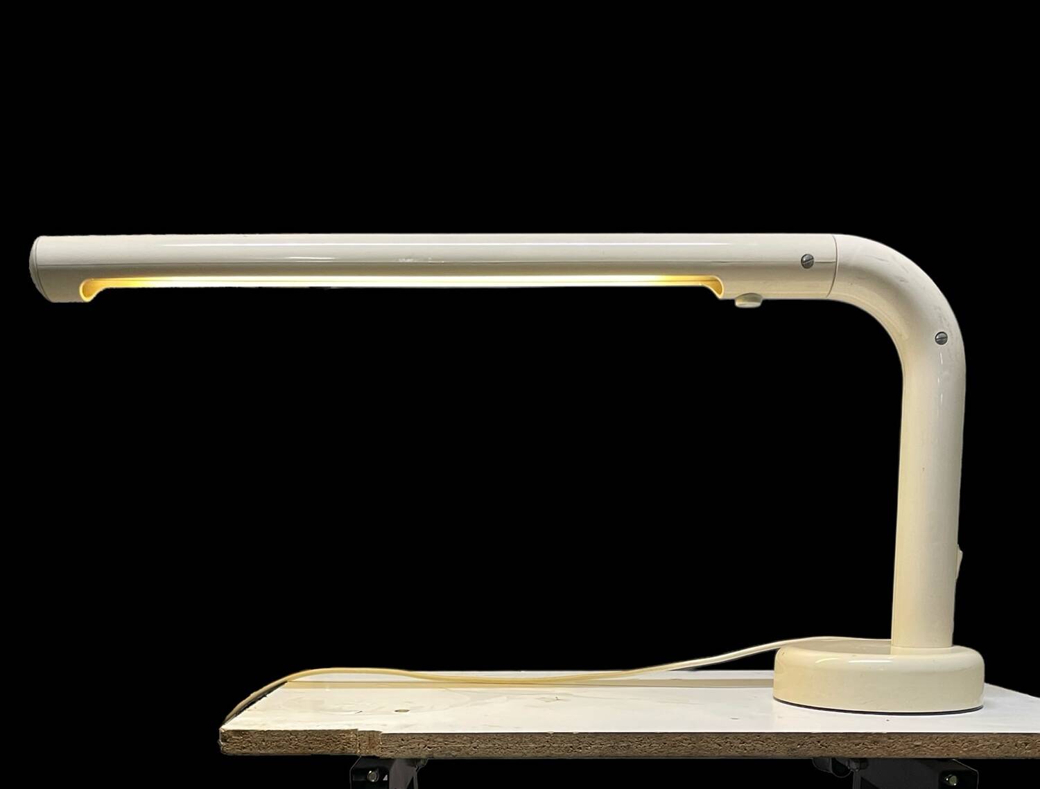 Swedish Off-White Tubular Table Lamp by Anders Pehrson for Ateljé Lyktan, 1970s