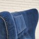 Années 1960, fauteuil relax danois à dossier haut, état d'origine, meuble en velours bleu.