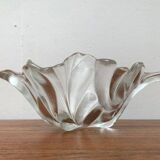 Heavy vintage German floral glass bowl by Walther Glas, 1970s.