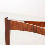 Table basse ronde en palissandre avec plateau en verre, modèle n° 104, design Sven Ellekaer