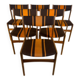 6 chaises vintage attribuées à Erik Buch, Danemark années 60