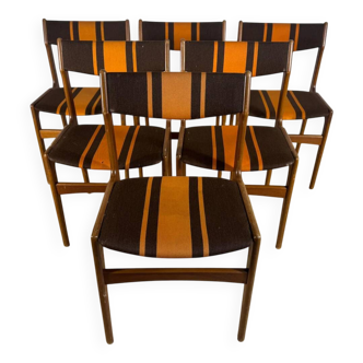 Set of 6 vintage chairs attributed to Erik Buch – Denmark, 1960s