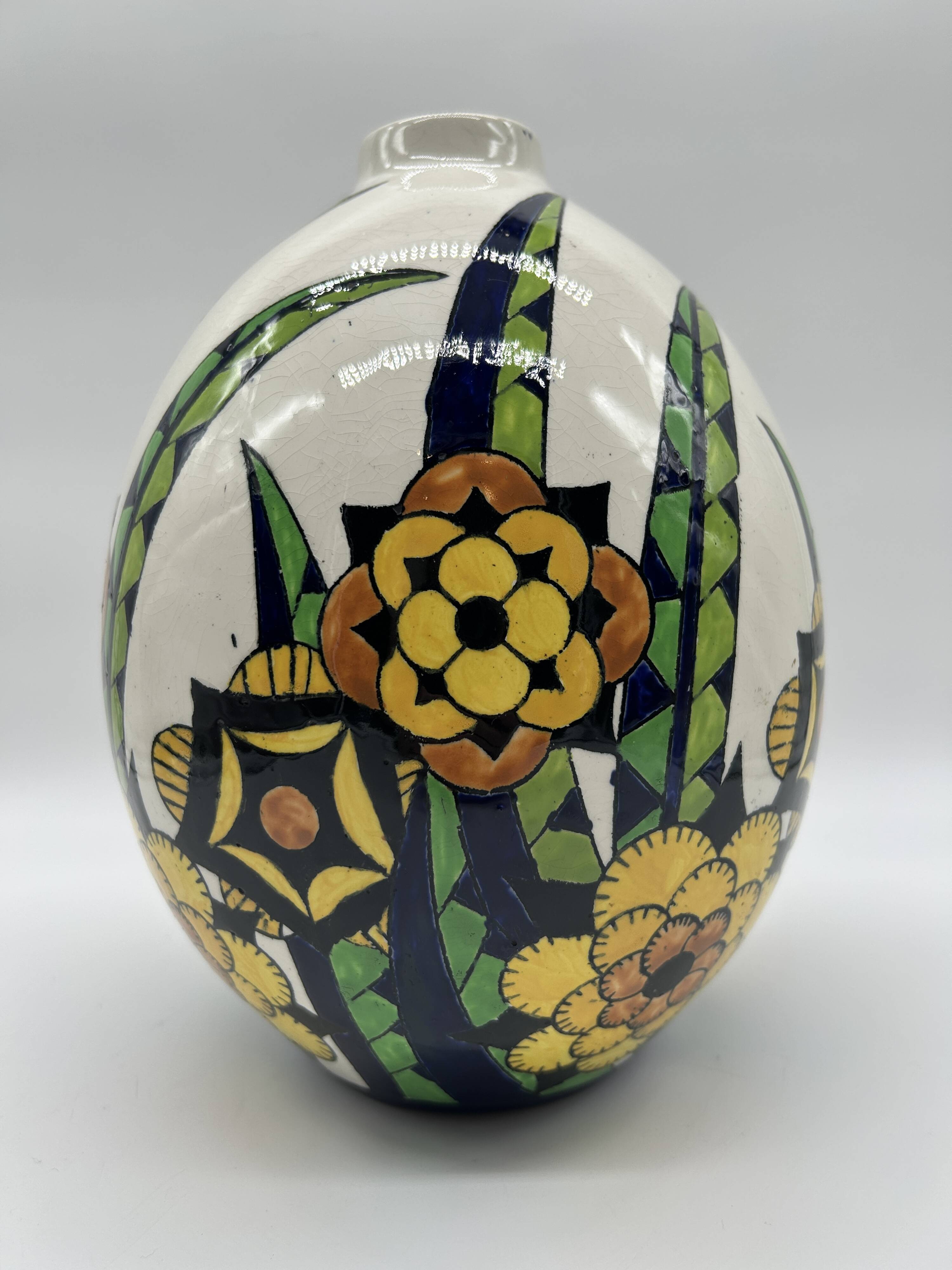 Superb art deco vase - boch freres keramis d1316
