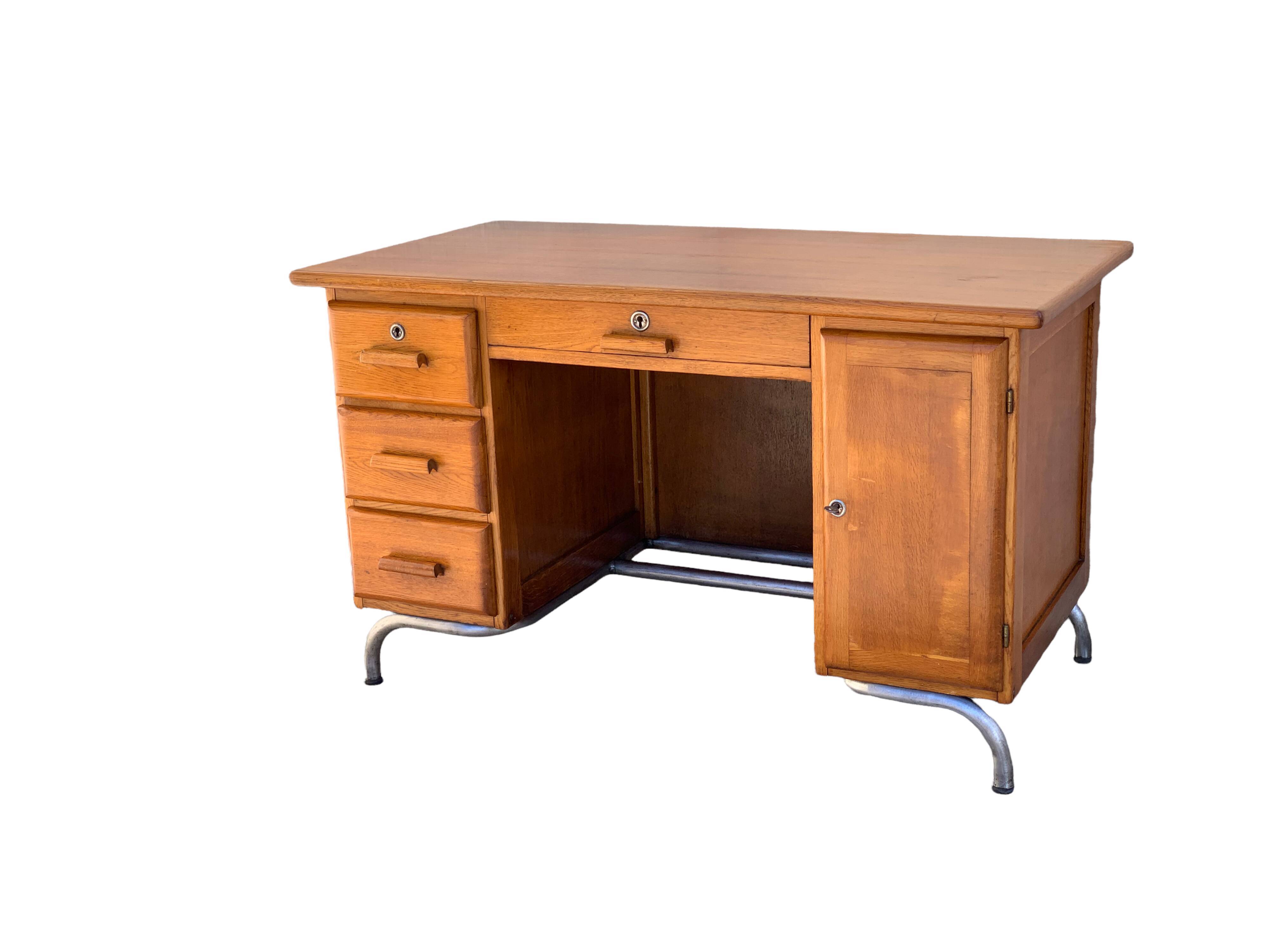 Office schoolmaster 1950 solid oak