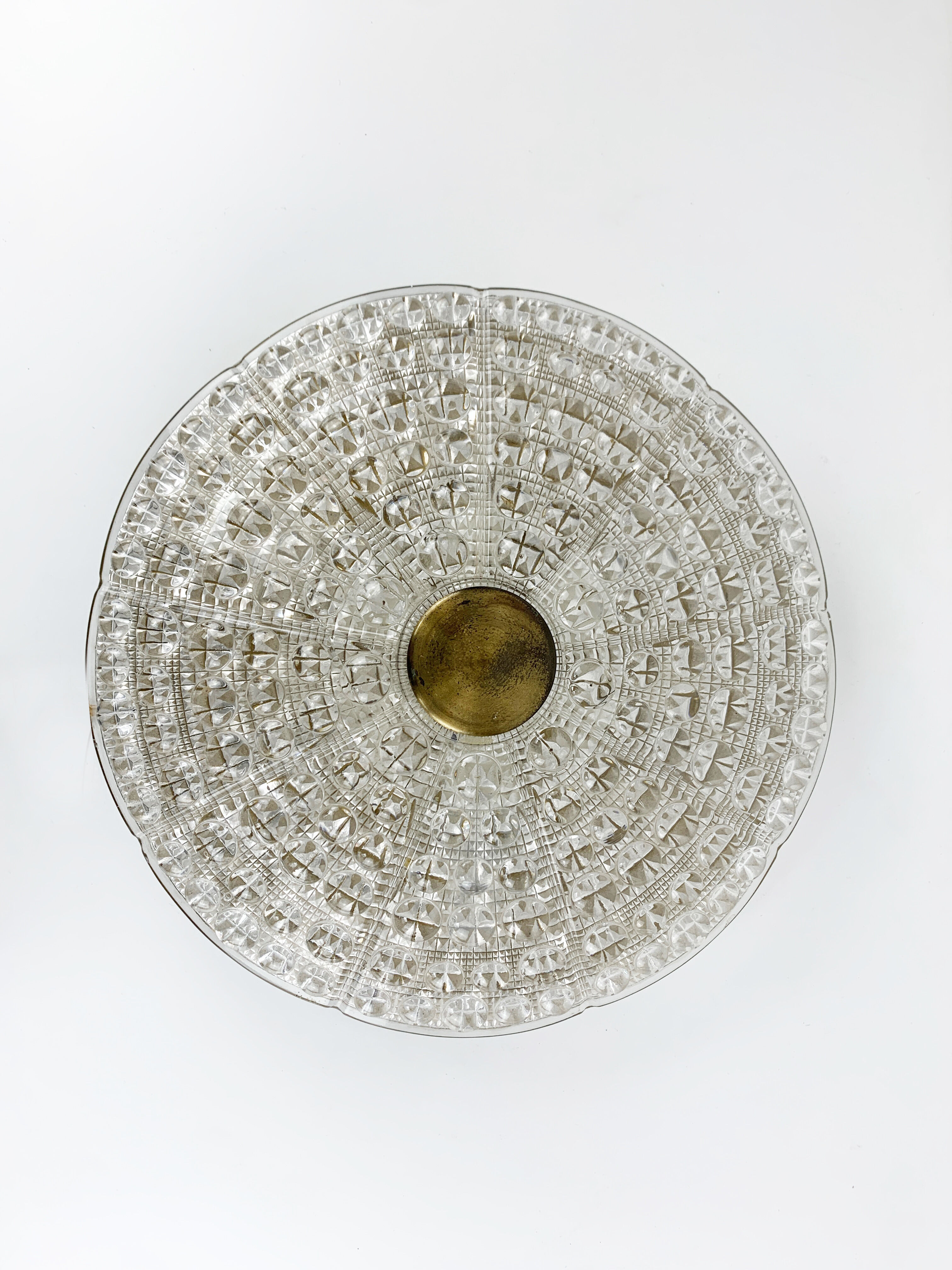 ceiling lamp by carl fagerlund for Lyfa, glass & brass, Denmark, 1960s