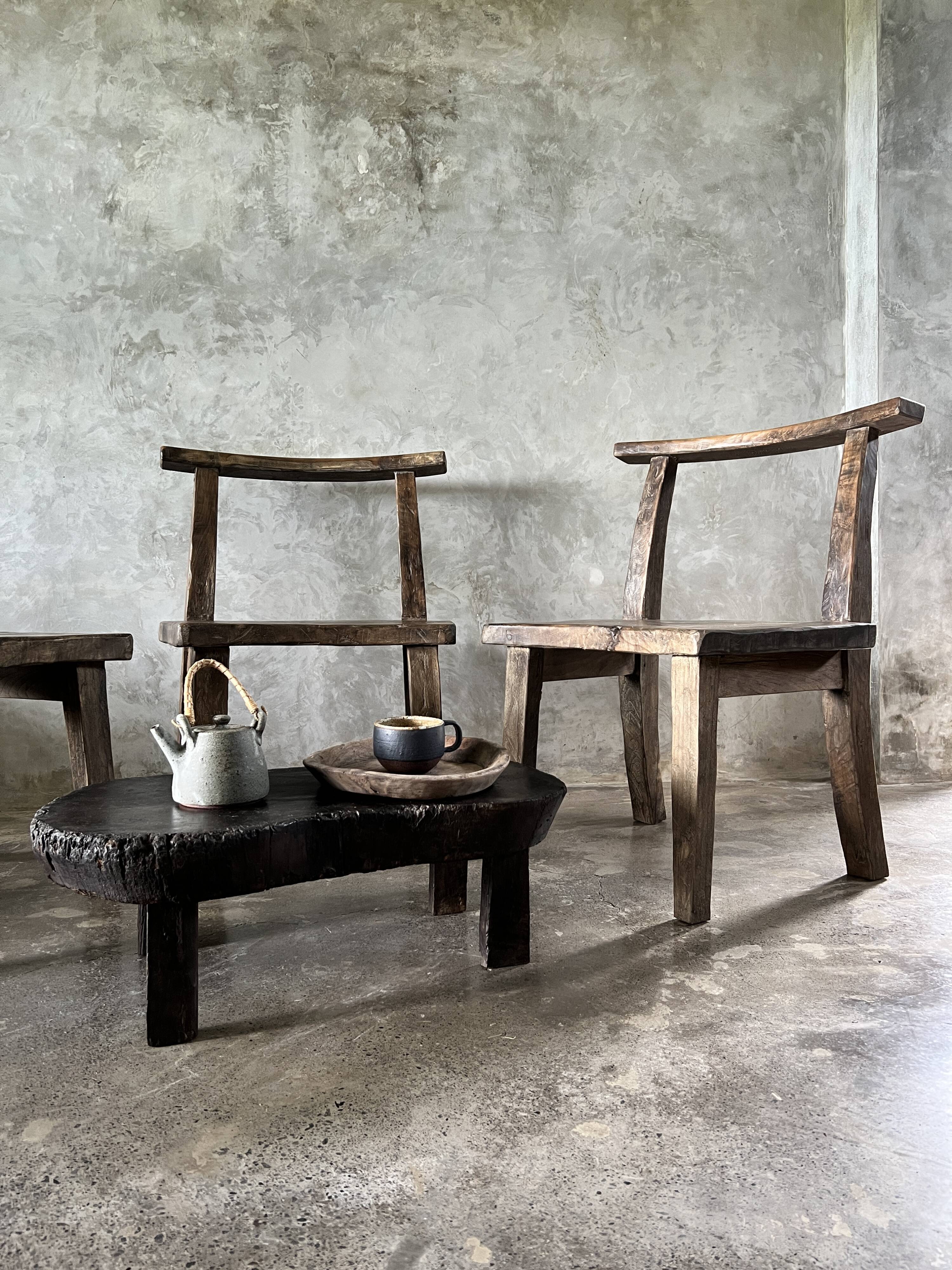 Large old teak chair or armchair H84 L60